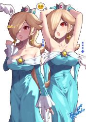 blonde_hair breasts emoji female female_focus hair_over_one_eye hypnosis mario_(series) mind_control nintendo pendulum princess_dress princess_rosalina red_eyes super_mario_galaxy tagme yamino_ekakinin