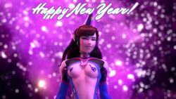 3d animated bodysuit bouncing_breasts breasts d.va ellowas female female_only looking_at_viewer no_sound overwatch small_breasts solo text video