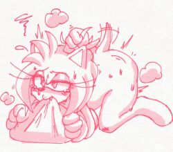 amy_rose bent_over biting_sheets female furry limer0 pulling_hair sega sketch sonic_(series) steam sweat