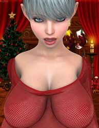 3d atael big_breasts breasts elf looking_at_viewer pov see-through vgbabes3d