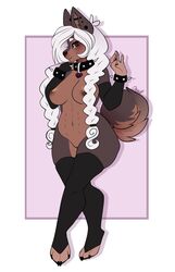 anthro breasts canine collar female hiddenwolf mammal nipples overweight pussy solo wide_hips