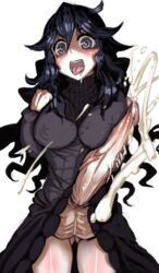 1futa ahegao ahoge areolae big_breasts big_testicles blush breasts cleavage cum cumshot dickgirl dress dress_lift drooling erect_nipples erection eyelashes futa_only futanari hex_maniac holding huge_cock human intersex long_hair looking_at_viewer masturbation nintendo npc_trainer open_mouth penis pokemon pokemon_xy purple_eyes purple_hair saliva solo spiral_eyes standing takane_(lovehatsune) teeth testicles tongue tongue_out veins veiny_penis white_background