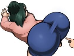 1boy 1girls 2024 2d adult adult_female against_surface asian asian_female ass ass_focus bent_over big_ass boku_no_hero_academia chubby chubby_female clothed_female coat dat_ass dustedburger female fully_clothed green_hair hand human human_female human_male human_only imminent_sex inko_midoriya japanese japanese_female light-skinned_female light_skin looking_back mature mature_female milf mom mother my_hero_academia no_sex paag post-timeskip pov_hands simple_background skirt white_background