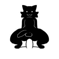 :3 anal anal_sex animated animated_gif balls black_and_white black_body black_cat_(snappy_snaz) black_fur cat_ears cat_tail catboy feline gay gif large_penis male male_only monochrome penis snappy_snaz thick thick_thighs