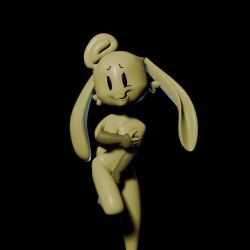 1girls 3d anthro breasts buniebelol covering female furry nude tagme turntable_(animation) video