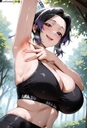 1girls absurd_res ai_generated armpit_crease armpit_fetish armpit_spread armpits big_breasts blush blush blush_lines breasts curvy curvy_figure demon_slayer female female forest high_resolution highres kochou_shinobu lewdcreationsai light-skinned_female light_skin looking_at_viewer navel outdoors sexually_suggestive smug solo solo_female solo_focus sports_bra sportswear spreading_armpit stable_diffusion steam steaming_body steamy_breath sweat sweatdrop sweating sweaty sweaty_armpits tagme thick thick_legs thick_thighs thighs yoga_pants