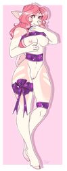 anthro breasts canine female hiddenwolf mammal nipples pink_hair pussy solo standing thick_thighs wide_hips