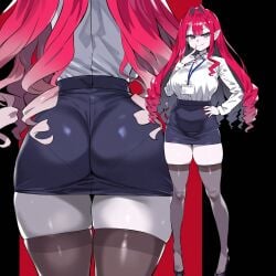 1girls ai_generated asanagi_(style) ass baobhan_sith_(fate) black_socks fate/grand_order fate_(series) female full_body heels looking_at_viewer naughty_face office_lady pantylines skirt socks socks_and_heels solo thigh_socks thighhighs tight_clothing yamatoai