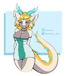 ambris dragon dress female female_only fur furry horns light_dragon_(totk) tail