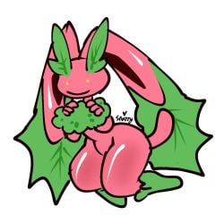 1girls :) anthro bunny bunny_ears bunny_girl female furry fusion hoppip leaf lopunny plant plant_girl pokémon_(species) pokemon pokemon_(species) pokemon_fusion pokemon_infinite_fusion shiny_skin snappy_snaz tail thick thick_ass thick_thighs