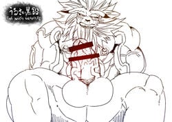 abs balls biceps big_balls big_penis black_nose blush censored digimon ear_piercing embarrassed english_text erect_nipples erection feline fur glans hatake huge_balls huge_cock huge_muscles japanese_text leomon lion male male_only mammal mane muscular nipple_piercing nipples nude pecs penis piercing pointy_hair quads shy sitting snout solo text triceps wide_hips