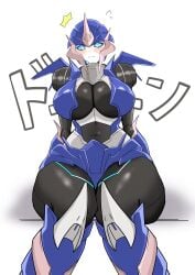 1girls 2d 2d_(artwork) arcee arcee_(prime) armored_female autobot big_breasts blue_eyes blush blush_lines blushing cybertronian female female_autobots female_only hourglass_figure huge_breasts konro_yoyogei large_breasts robot robot_female robot_girl robot_humanoid solo solo_female thick_thighs thunder_thighs thunderthighs transformers transformers_prime