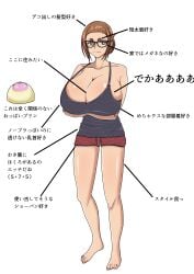 1girls big_breasts breasts brown_eyes brown_hair busty curvaceous curvy curvy_body curvy_female curvy_figure female glasses huge_breasts inverted_nipples japanese_text kaii_to_otome_to_kamikakushi large_breasts migimuki_karei mole mole_under_eye pink_areola pink_areolae pink_nipples short_eyebrows small_eyebrows sumireko_ogawa translation_request voluptuous