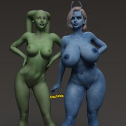 2girls 3d alien alien_girl alien_humanoid andorian_(species) ass big_ass big_breasts blue-skinned_female blue_body blue_skin breasts bust busty chest crossover curvaceous curvy curvy_figure female female_focus green-skinned_female green_body green_skin hair_tentacles hips hourglass_figure huge_ass huge_breasts humanoid knockkale large_ass large_breasts legs light_skin mature mature_female slim_waist star_trek star_wars tentacle_hair thick thick_hips thick_legs thick_thighs thighs twi'lek v'rinah voluptuous waist wide_hips