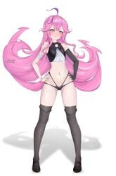 arena_of_valor belly elf_ears female keera keera_(arena_of_valor) pink_hair pussy small_breasts thighs