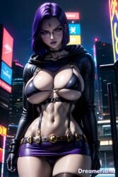 abdomen abdominals abs ai_generated angry angry_expression angry_eyes angry_face anime anime_style belly_button belt big_breasts bikini_top bra breasts building buildings cape cape_only choker city city_background cityscape clavicle dc_comics eyes eyes_open female female_focus female_only fit fit_female fitness from_below from_front_position gloved_hands gloves goth goth_girl gothic hair harness harness_bra hd hd_(traditional) hourglass_figure huge_breasts light light-skinned_female light_body light_skin lighting lips lipstick looking_at_partner looking_at_viewer miniskirt navel navel_line neon neon_lights night night_sky portrait purple_eyes purple_hair raven_(dc) realistic sakimichan_ai_artstyle_imitation serious shadow shiny shiny_breasts shiny_hair shiny_skin short_hair sideboob skin skirt sky sky4maleja sleeveless straight_hair suspenders teen_titans thick_thighs thighs thong_panties tight_clothes tight_clothing tights underboob underwear visible_breasts visible_underwear waist watermark