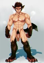 abs balls bara biceps big_balls big_penis halloween holidays male male_nipples male_only manly mondoart muscular_male nipples nude pecs penis werewolf