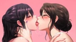 2d 2girls animated beauty_mark blush closed_eyes female female_only flushed kissing longer_than_30_seconds looping_animation moaning moaning_in_pleasure mole multiple_girls saliva saliva_trail shorter_than_one_minute sound sound_effects sucking_tongue tongue_kiss tongue_sucking video yuri yuritamashi