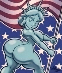 2024 4th_of_july 5_fingers american_flag artist_name artist_signature ass background bedroom_eyes big_ass big_breasts big_butt breasts bubble_ass bubble_butt completely_nude completely_nude_female curvy curvy_female curvy_figure ear_ring eyebrows female female female_only green_areola green_body green_eyelashes green_hair green_nipples green_skin holding_flag holding_object huge_ass huge_butt humanoid looking_at_viewer looking_back looking_back_at_viewer mammal mammal_humanoid massive_ass nipples nude nude_female pear_shaped_female posing posing_for_the_viewer signature smiling smiling_at_viewer statue_of_liberty tansau thick_ass thick_thighs voluptuous wide_hips