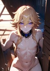 1boy ai_generated blonde_hair bodily_fluids femboy feminine feminine_body feminine_male feminine_pose feminization gay long_hair male male_focus male_only myaim original_character otoko_no_ko otokonoko tagme waiting_for_cum waiting_for_sex