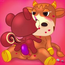 anal anal_grip anal_sex anal_tugging animal_crossing animated anthro anus ass_to_pussy assertive_female blush bovid bovine cattle chibi colored dildo dildo_in_ass dildo_in_pussy dildo_insertion duo female female/female genitals happy happy_sex heart_eyes heart_symbol hi_res kiss_mark kiss_mark_on_face kissing larger_female lipstick looking_at_another looking_at_partner looking_pleasured loop lying makeup mammal mp4 nintendo no_sound object_in_ass patty_(animal_crossing) pecan_(animal_crossing) penetration pussy rodent sciurid sex sex_toy sex_toy_in_ass sex_toy_in_pussy sex_toy_insertion simski size_difference smaller_female smaller_on_top tree_squirrel vaginal_penetration video