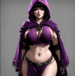 ai_generated brown_hair hooded_cloak huge_breasts revealing_clothes sorceress witch