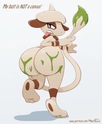 beret big_ass big_butt gamefreak hourglass_figure huge_ass huge_butt hyperflannel massive_ass massive_butt nintendo no_humans pokémon_(species) pokemon smeargle tail thick_thighs wide_hips