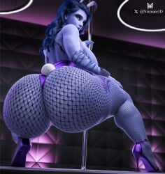 1girls 3d 3d_(artwork) alternate_hairstyle amelie_lacroix ass ass_cleavage ass_focus big_ass big_breasts big_butt blizzard_entertainment blue_body blue_hair breasts bunny_ears bunny_girl bunny_tail bunnysuit curvaceous curvy curvy_body curvy_female curvy_figure fishnets heels high_heels large_ass large_breasts large_butt milf nixmare_(artist) overwatch overwatch_2 pole solo squatting tattoo thick thick_ass thick_hips thick_legs thick_lips thick_thighs voluptuous voluptuous_female widowmaker