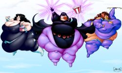 3girls bbw dc dc_comics donna_troy female female_only koriand'r multiple_girls mx-fa obese obese_female overweight overweight_female rachel_roth raven_(dc) starfire tagme teen_titans weight_gain wonder_girl