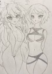 bikini blush captain_puffy long_hair lucibaba mcyt minecraft minecraft_youtubers nihachu string_bikini tongue_out twitch.tv youtube youtubers