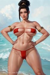 1girls ai_generated ass avatar_legends avatar_the_last_airbender azula big_ass big_breasts bikini breasts female fire_nation mommy nickelodeon swimsuit thick_thighs zargos