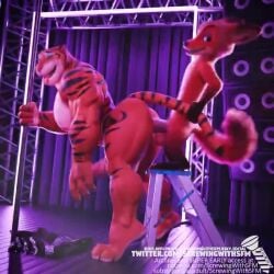 3d 3d_animation anal anal_sex animal animated anthro anthro_on_anthro anthro_penetrated ass big_sub disney fallzart fox furry gay grabbing_tail male male_only masculine muscular muscular_male nick_wilde penetration screwingwithsfm size_difference small_dom_big_sub small_top_big_bottom sound stripper_pole tagme tiger tiger_dancer_(valorlynz) tiger_dancer_(zootopia) tongue_out video zootopia