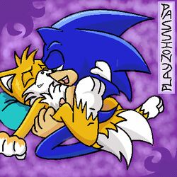 anthro barefoot canine fox fur furry_ears hedgehog interspecies male male_only mammal multiple_males nude penis pointy_ears purple_background sega sex sonic_(series) sonic_the_hedgehog sonic_the_hedgehog_(series) sonic_the_hedgehog_2 straight_hair tail tails yaoi