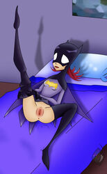 1girls barbara_gordon batgirl batgirl_(the_batman) batman_(series) dc_comics female female_only irenicus pussy solo the_batman uniform