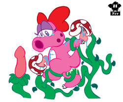 birdo dendrophilia mario_(series) nintendo no_humans piranha_plant plant plant_vore psyredtails smooth_skin