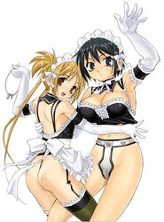 2girls apron ass black_eyes black_hair blonde_hair bondage bottomless bow bows breasts brown_eyes bustier chastity chastity_belt chastity_device chastity_key choker cleavage elbow_gloves female female_chastity female_only femdom femsub frills frilly garter_belt gloves hat he_is_my_master izumi_sawatari key keyholder keys kore_ga_watashi_no_goshujin-sama lace long_hair maid mitsuki_sawatari multiple_girls no_panties panties red_eyes sawatari_izumi sawatari_mitsuki short_hair smile stockings tan tanline thighhighs thong tied_hair tk_(takotsuboya) twintails underwear very_long_hair white_gloves