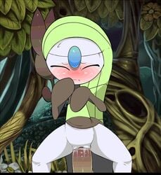 1girls abdominal_bulge animated anthro blush bulge female full_face_blush human interspecies_fuck male meloetta penis pokémon_(species) pokemon pokemon_(species) pussy_juice stomach_bulge theboogie