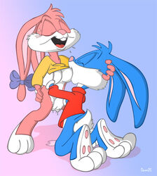 2005 anthro babs_bunny buster_bunny dam female fur furry male mammal rabbit straight tagme tiny_toon_adventures uncensored