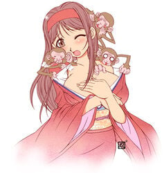 1girls female goody_goody_monkeys hear_no_evil kenix kimono see_no_evil speak_no_evil tagme