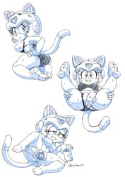 1girls 2016 anthro anus ass bikini breasts coolblue domestic_cat feline female fur furry helmet mammal monochrome pizzacat polly_esther pussy samurai_pizza_cats spread_pussy sweat tail vaginal_penetration