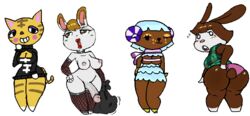 animal_crossing ass baabara_(animal_crossing) boob_window bottomless breasts caprine carmen_(animal_crossing) clothed clothing dickgirl feline female fishnet futanari hard_pixels intersex lagomorph mammal nintendo nipples panties penis rabbit roy_mccloud sheep tabby_(animal_crossing) tiffany_(animal_crossing) underwear