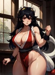 ai_generated female filia_(skullgirls) looking_at_viewer mai_shiranui_(cosplay) makimass_ai skullgirls video_games