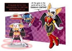 anthro assimilation bat_girl bat_wings before_and_after bodysuit breast_expansion breasts corruption drone droneification eggman_empire eggman_logo elbow_gloves enemy_conversion exposed_chest female flashpoint_gear_(artist) furry gloves latex nipples outfit_change property red_eyes robot rouge_the_bat sonic_(series) sonic_the_hedgehog_(series) text transformation wings
