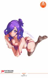 1girls ass big_ass bra breasts cleavage crazzeffect female female_only fire_emblem fire_emblem:_three_houses fire_emblem_warriors:_three_hopes garter_belt hair_over_one_eye kneeling large_breasts long_hair looking_at_viewer nintendo off_shoulder panties purple_bra purple_eyes purple_hair purple_panties shez_(female)_(fire_emblem) shez_(fire_emblem) smile solo underwear white_background