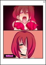 bete_noire betty_noire brown_hair comic cum cum_on_face female frisk glitchtale indigopencil naked nude page_12 page_number red_hair