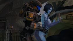 animated armor bent_over bouncing_ass bouncing_breasts cortana female from_behind halo_(series) hand_on_hip hyliamsfm looking_back looking_pleasured male mp4 no_sound short_hair smiling spartan_(halo) spartan_iv_(halo) tagme video