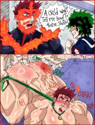 big_ass bigboobytosh endeavor_(my_hero_academia) enji_todoroki gay gay_domination instant_loss_2koma izuku_midoriya male male/male male_bitch muscular my_hero_academia semen slut_collar small_dom_big_sub yaoi