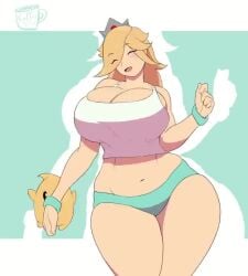 1girls 2others ambiguous_gender animated belly big_breasts blonde_hair bouncing_belly bouncing_breasts breasts clothing coffeeslice crown curvy dancing eyes_closed female female_focus hip_check hourglass_figure huge_ass huge_breasts large_breasts light-skinned_female light_skin luma mario_(series) nintendo panties princess_rosalina smile smooth_skin solo_focus sound sound_edit sound_effects standing super_mario_galaxy swaying_hips swell_reads tagme tank_top thick_thighs thighs tummy video voluptuous voluptuous_female