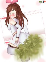 ass breasts bubble_ass bubble_butt dress fart fart_cloud fart_fetish farting farting_at_viewer female funlitogc gassychan_(artist) kizuna_ai kizuna_ai_inc.