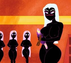 alien alien_girl alien_humanoid dildo duck_dodgers looney_tunes martian martian_(duck_dodgers) martian_handmaiden naked naked_female nude nude_female queen_tyr'ahnee warner_brothers worldsandcenturies